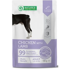 Natures Protection (Нейчез Протекшин) Multi-Benefit Adult Chicken & Lamb влажный корм для собак КУРИЦА и ЯГНЕНОК, пауч
