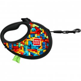 WAUDOG R-leash поводок рулетка с контейнером для пакетов, светоотражающая лента, БЛОКИ
