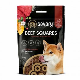 Savory Monoprotein Beef Squares Digestion Support монопротеиновое лакомство для собак для поддержки пищеварения ГОВЯДИНА