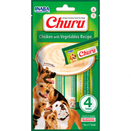 Inaba Dog Churu Chicken and Vegetables лакомство для собак сливочный мусс КУРИЦА и ОВОЩИ