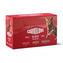 Carnilove Jelly Multipack вологий корм для котів, шматочки в желе, 4 смаки