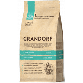 Grandorf (Грандорф) 4 Meat Recipe Adult Indoor сухой корм для кошек, живущих в помещении 4 МЯСА