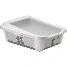 Moderna Hercules туалет з бортиком для котів, чорно-білий принт Cats in love