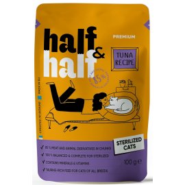 Half&Half Sterilized Tuna влажный корм для стерилизованных кошек КУСОЧКИ ТУНЦА В СОУСЕ, пауч