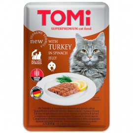 Tomi (Томи) TURKEY IN SPINACH JELLY (ИНДЕЙКА В ШПИНАТНОМ ЖЕЛЕ) консервы для кошек, пауч