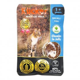 Klicker Fish Chanks in Jelly влажный корм для кошек РЫБА в желе