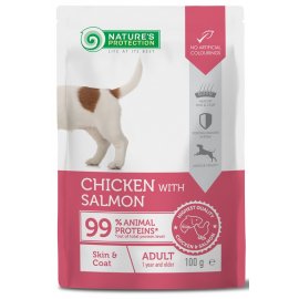 Natures Protection (Нейчез Протекшин) Skin & Coat Adult Chicken & Salmon влажный корм для кожи и шерсти собак КУРИЦА и ЛОСОСЬ, пауч