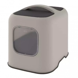 Curver (Курвер) БИАЛА закрытый туалет для кошек с фильтром и совком, капучино