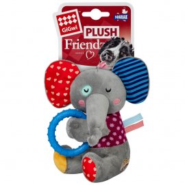 GiGwi (Гігві) Plush Friendz іграшка для собак з кільцем і пищалкою СЛОНЕНЯ