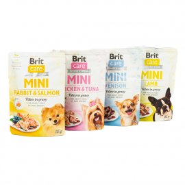 Brit Care Dog Mini Mix Fillets in gravy набор влажных кормов для собак мелких пород ЯГНЕНОК, КУРИЦА и ТУНЕЦ, КРОЛИК и ЛОСОСЬ, ОЛЕНИНА