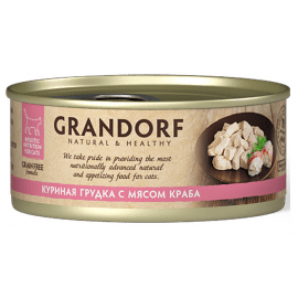 Grandorf (Грандорф) консерва для кошек КУРИНАЯ ГРУДКА С МЯСОМ КРАБА