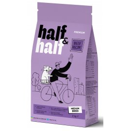 Half&Half Adult Medium Breed Beef сухий корм для дорослих собак середніх порід ЯЛОВИЧИНА