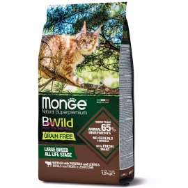 Monge Cat Bwild Grain Free Buffalo, Potatoes & Lentils сухой беззерновой корм для кошек крупных пород  БУЙВОЛ, КАРТОФЕЛЬ и ЧЕЧЕВИЦА Monge Cat Bwild Grain Free Buffalo, Potatoes & Lentils сухой беззерновой корм для кошек крупных пород  БУЙВОЛ, КАРТОФЕЛЬ и ЧЕЧЕВИЦА