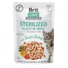 Brit Care Cat Sterilized Fillets in Gravy Tender Turkey вологий корм для стерилізованих кішок, філе в соусі, ІНДИЧКА