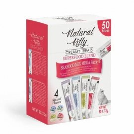 Natural Kitty Creamy Treat Seafood Mix Mega Pack набір крем-снеків для котів РИБА, 4 смаки