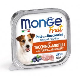 Monge Dog Fruit Adult Turkey & Blueberry влажный корм для собак ИНДЕЙКА и ЧЕРНИКА, паштет Monge Dog Fruit Adult Turkey & Blueberry влажный корм для собак ИНДЕЙКА и ЧЕРНИКА, паштет