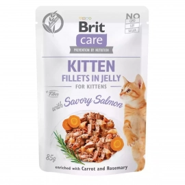 Brit Care Cat Kitten Fillets in Jelly Savory Salmon консерви для кошенят ПІКАНТНИЙ ЛОСОСЬ В ЖЕЛЕ