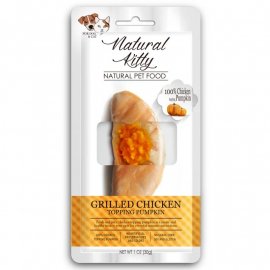Natural Kitty Grilled Chicken Topping Pumpkin лакомство для кошек и собак КУСОЧКИ КУРИЦЫ ГРИЛЬ В ТЫКВЕННОМ СОУСЕ