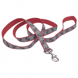 Coastal (Костал) Lazer Brite Reflective Leash светоотражающий поводок для собак, КРАСНЫЙ С КОСТОЧКАМИ