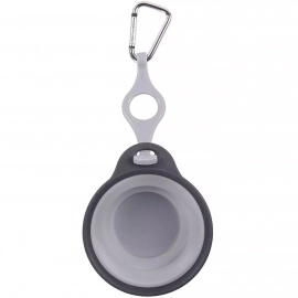 DEXAS Travel Cup with Bottle Holder & Carabiner - Миска складная для путешествий с карабином и фиксатором, светло-серый