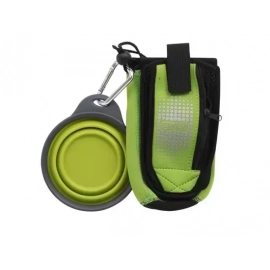 Dexas BOTTLEPOCKET WITH TRAVEL CUP сумка со складной миской для воды и аксессуаров, зеленый