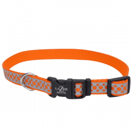 Coastal (Костал) Lazer Brite Reflective Collar світловідбиваючий нашийник для собак, ПОМАРАНЧЕВІ КРАПКИ