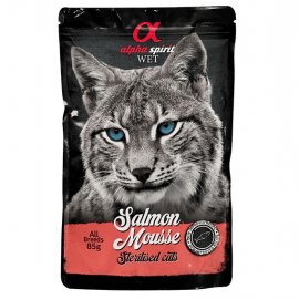 Alpha Spirit Salmon Mousse Sterilised беззерновий вологий корм для стерилізованих котів ЛОСОСЬ