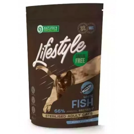 Natures Protection Lifestyle GRAIN FREE WHITE FISH STERILISED беззерновий корм для стерилізованих дорослих кішок БІЛА РИБА