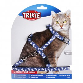 Trixie нейлоновая шлея с поводком для кошек с черепами (41894) Trixie нейлоновая шлея с поводком для кошек с черепами (41894)