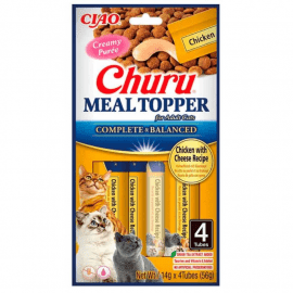 Inaba Churu Meal Topper Chiken & Cheese лакомство для кошек, мусс КУРИЦА и СЫР