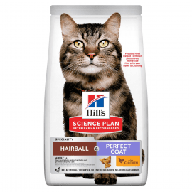 Hill's Science Plan Hairball & Perfect Coat Adult Chicken корм для выведения и улучшения состояния шерсти у кошек КУРИЦА