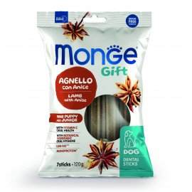 Monge Dog Gift Dog Puppy and Junior Mini Lamb & Anise лакомство для щенков до 12 мес мелких пород, зубные стики ЯГНЕНОК и АНИС