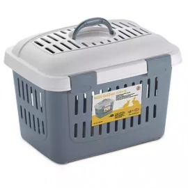 Stefanplast (Стефанпласт) GULLIVER MIDI переноска для тварин, ПЛАСТИК білий/сіро-блакитний