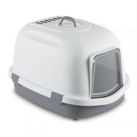 STEFANPLAST Super Queen закрытый туалет с угольным фильтром для кошек, серый