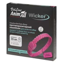 AnimAll VetLine Wicker нашийник від бліх і кліщів для собак і кішок, ніжно-рожевий