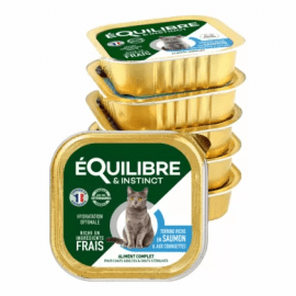 eQuilibre & Instinct SALMON & ZUCCHINI консервы для стерилизованных кошек, паштет ЛОСОСЬ и КАБАЧОК