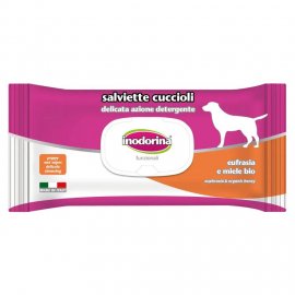Inodorina Cuccioli Euphrasia and Organic Honey влажные салфетки для щенков с экстрактом очанки и органического меда