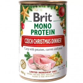 Brit Care Dog Monoprotein Carp, Potatoes, Carrots & Peas Рождественская консерва для собак КАРП и КАРТОФЕЛЬНЫЙ САЛАТ