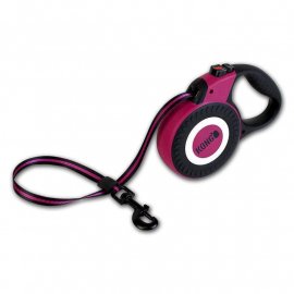 Kong REFLECT рулетка для собак зі світловідбивачами, фуксія