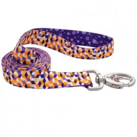 Coastal (Костал) Sublime поводок для собак, ОРАНЖЕВЫЕ КУБИКИ, ФИОЛЕТОВЫЕ КАПЛИ