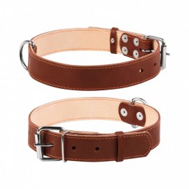 Collar (Коллар) - Кожаный ошейник для собак двойной, коричневый