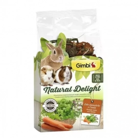GimBi NATURAL DELIGHT лакомство для грызунов ТРАВЫ И МОРКОВЬ, 100 г