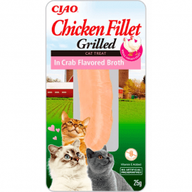 Inaba Cat Grilled Chicken Fillet in Crab Broth ласощі для котів КУРЯЧЕ ФІЛЕ В БУЛЬЙОНІ З КРАБА