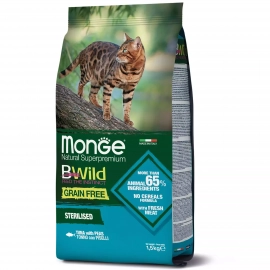 Monge Cat Bwild Grain Free Sterilised Tuna сухой беззерновой корм для стерилизованных кошек ТУНЕЦ Monge Cat Bwild Grain Free Sterilised Tuna сухой беззерновой корм для стерилизованных кошек ТУНЕЦ