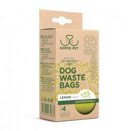 Hippie Pet Bio-Cornstarch Waste Bags Lemon биоразлагаемые пакеты для фекалий АРОМАТ ЛИМОНА