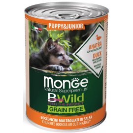 Monge Dog Bwild Grain Free Puppy & Junior Duck, Pumpkin & Zucchini влажный корм для щенков УТКА, ТЫКВА и КАБАЧКИ