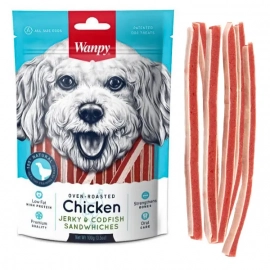 Wanpy (Ванпі) Chicken Jerky & Codfish Sandwiches ласощі для собак СЕНДВІЧ КУРКА З ТРІСКОЮ