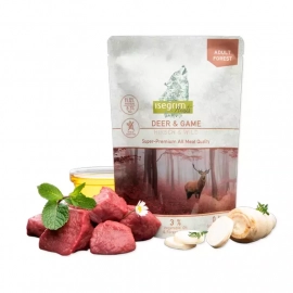 Isegrim (Изегрим) Pouch Roots Deer & Game Консервы для собак с олениной, мясом дичи, корнем петрушки, сафлоровым маслом и лесными травами