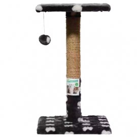 Пухнастики кігтеточка з полицею для кішок, сірий з лапками