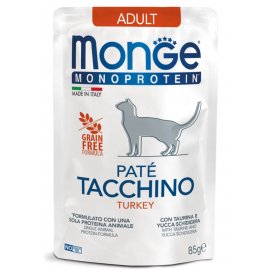 Monge Cat Monoprotein Adult Turkey монопротеиновый влажный корм для кошек ИНДЕЙКА, пауч